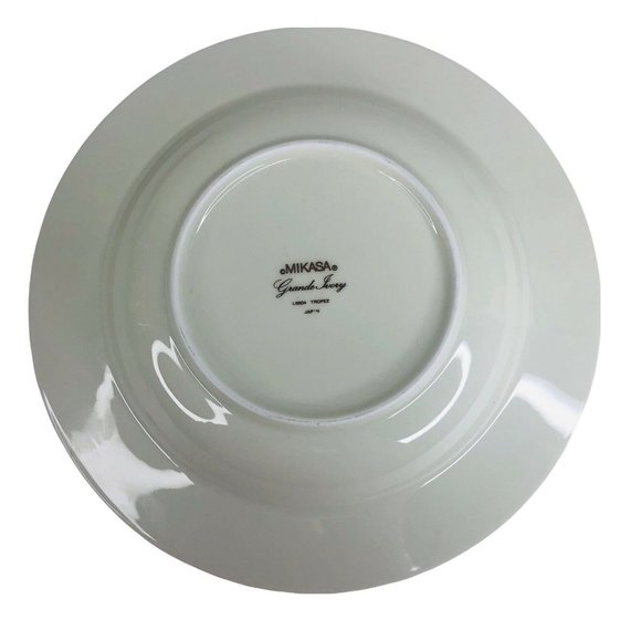 5 Mikasa Grande Ivory Tropez Rim Soup Bowls L5504 Japan 8 1/2” VTG Gray Floral - Picture 12 of 12